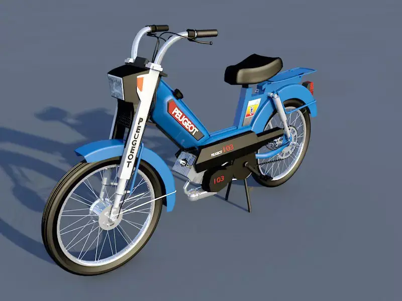 peugeot 103 motorcycle 3D model
