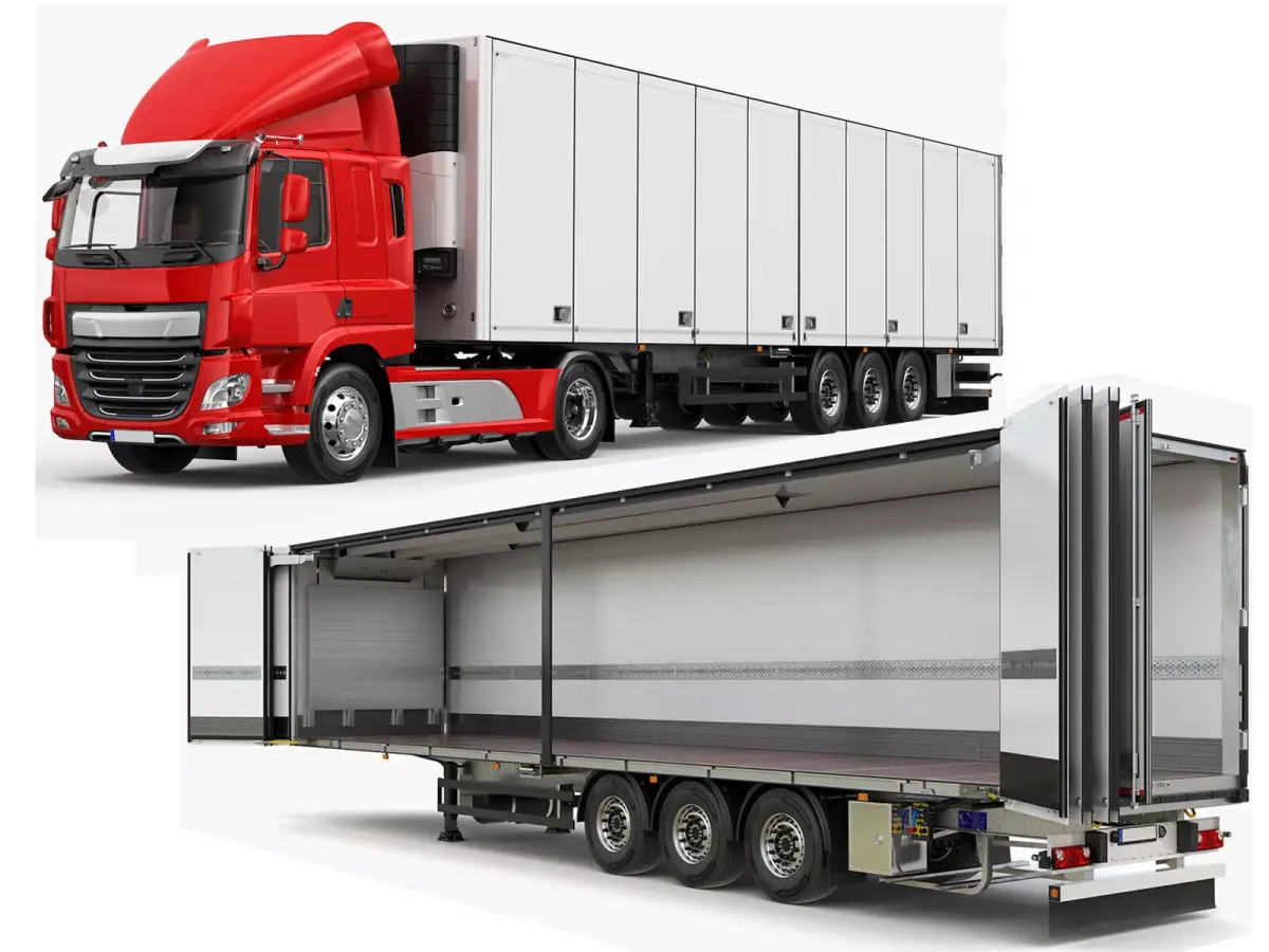 Truck With Side Loading Trailer 3D model