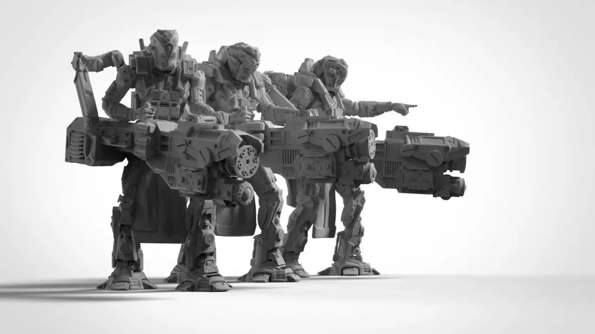 Battle Armor Chaingun minigun Infantry Squad 3D print model