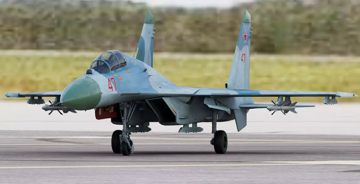 Russian Fighter Jet Sukhoi SU-27UB Flanker C 3D model
