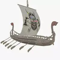 Viking boat Low-poly 3D model