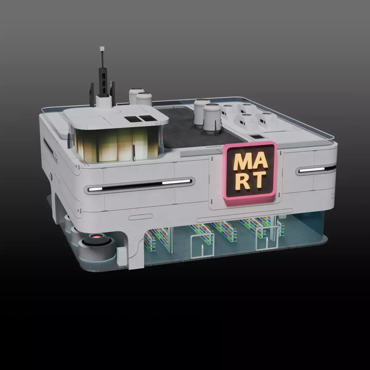 Sci-fi Supermarket v2 3D model