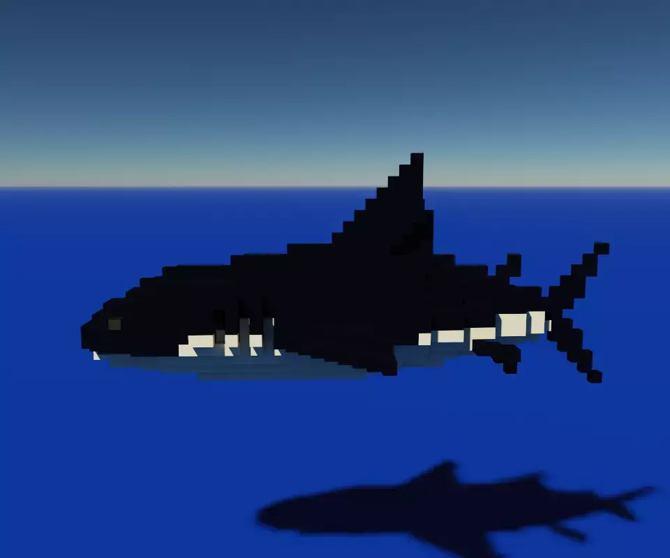 Voxel Shark Low-poly 3D model purchase