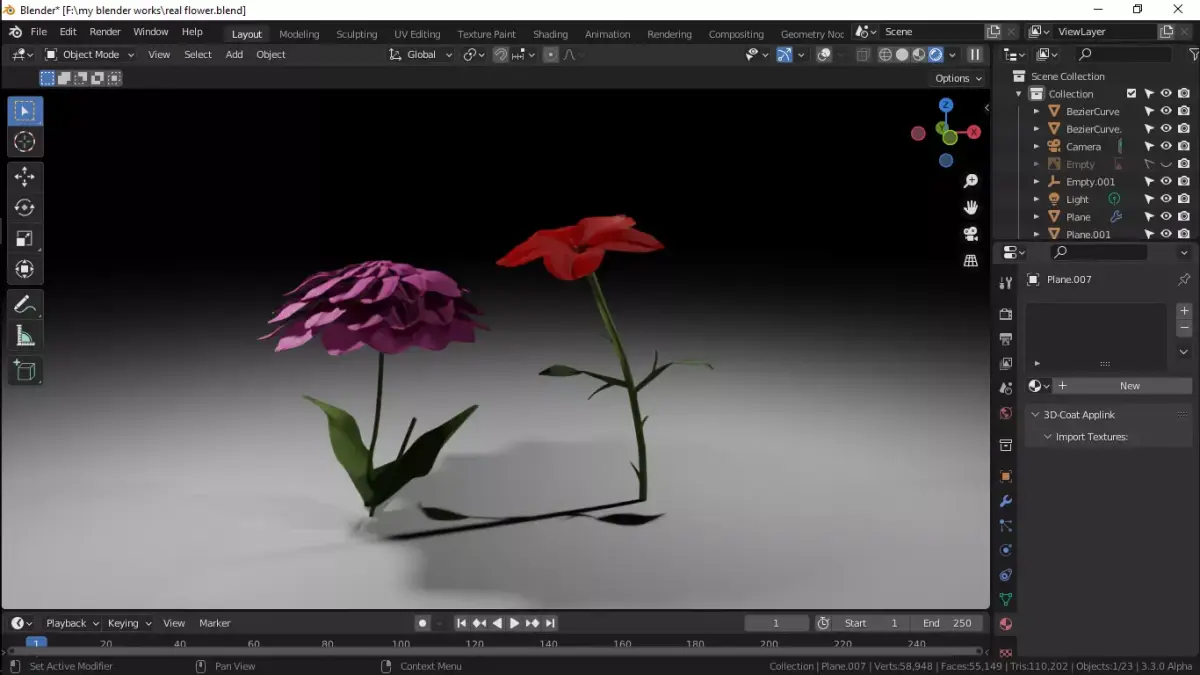 Flowers two in program 3D model