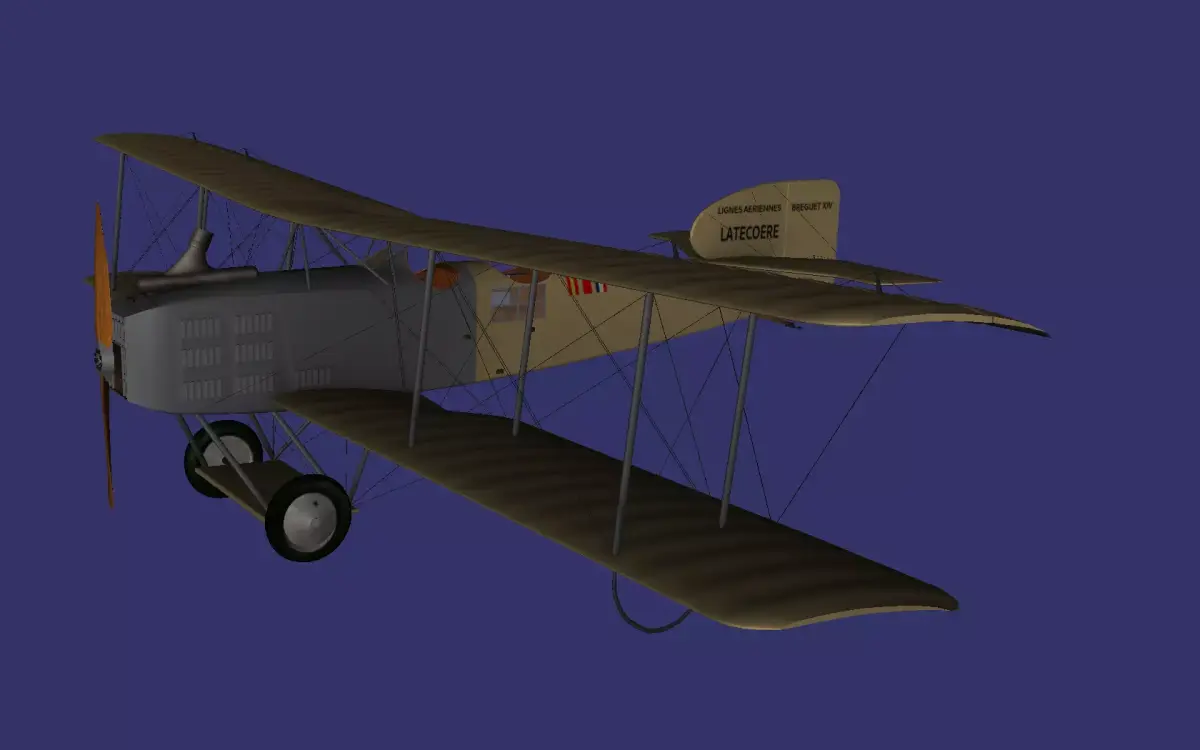 Breguet 14 or Breguet XIV Low-poly 3D model