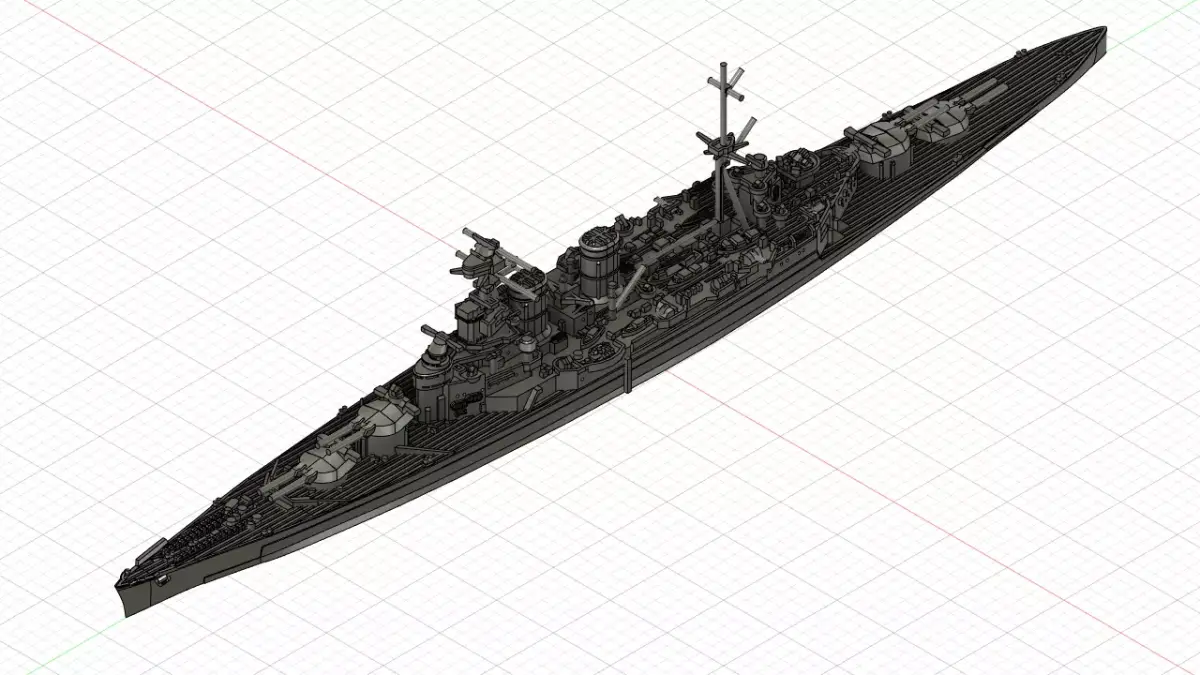 HMS HOOD for micro scale printing 3D print model