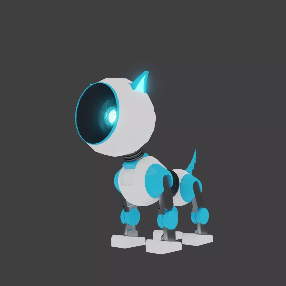 Cyber dog Low-poly 3D model