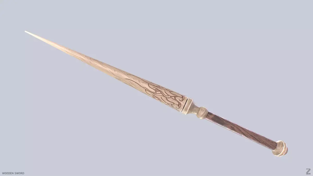 Wooden sword Low-poly 3D model shop