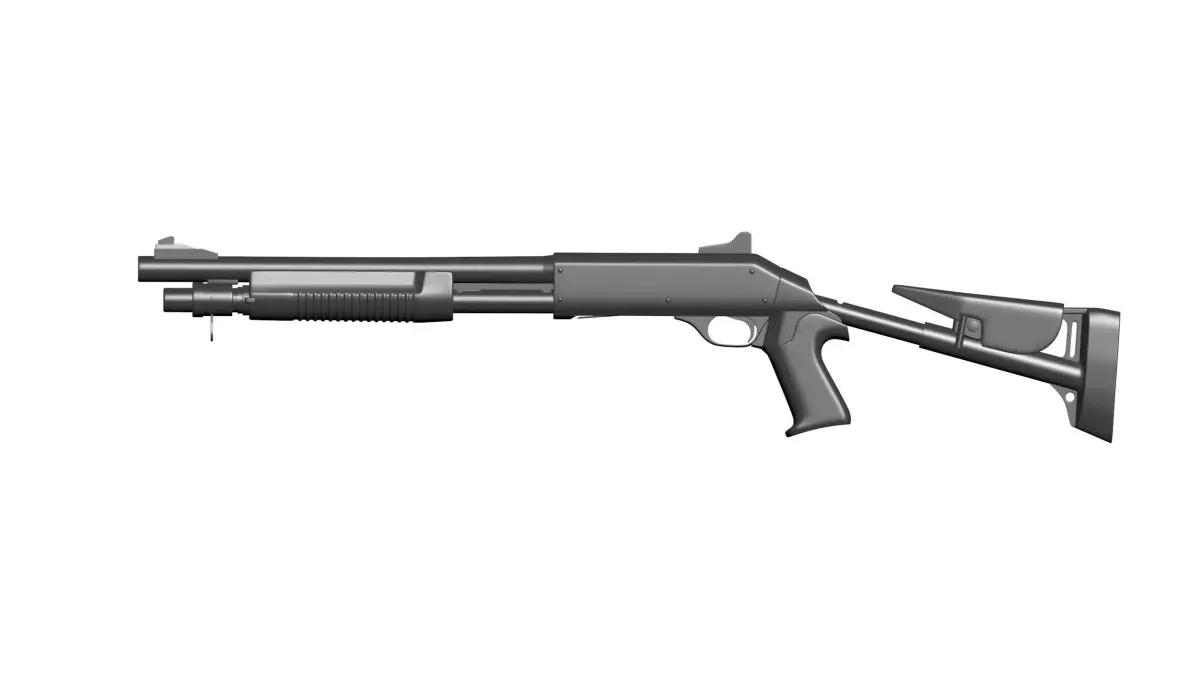 M1014 shotgun Low-poly 3D model