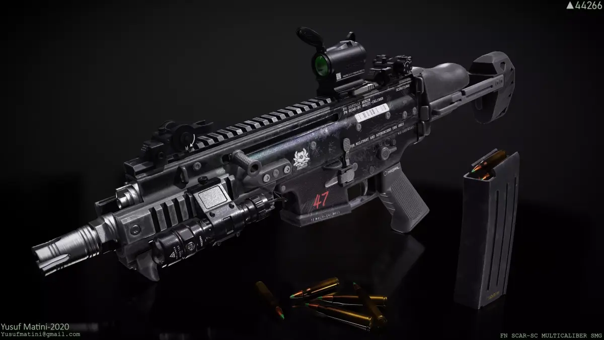 FN Scar-SC SMG Low-poly 3D model