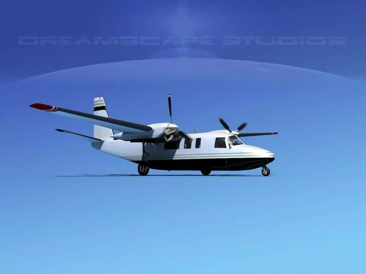Rockwell Turbo Commander 690 V15 3D model