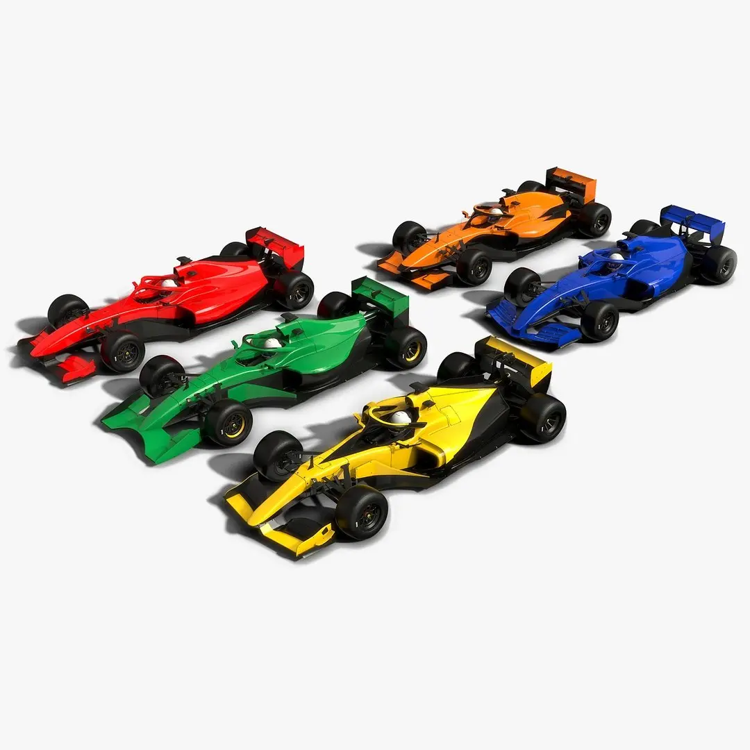 Generic Formula Race Cars Collection 3D model