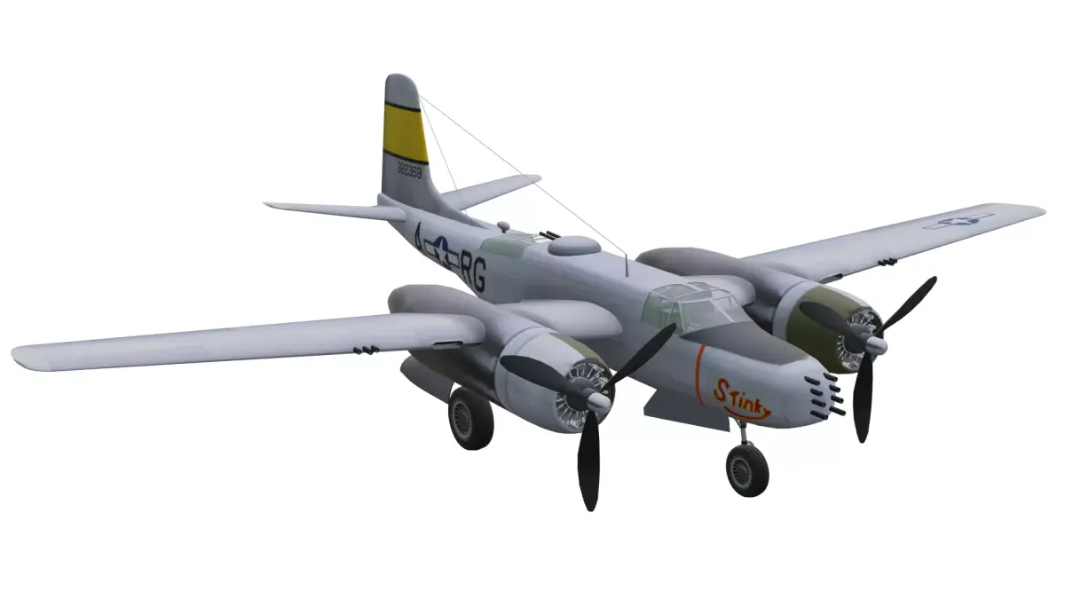 Douglas A-26 Invader Low-poly 3D model purchase