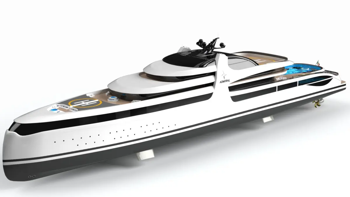 AdmiralXForce Luxury Superyacht Dynamic Simulation 3D model
