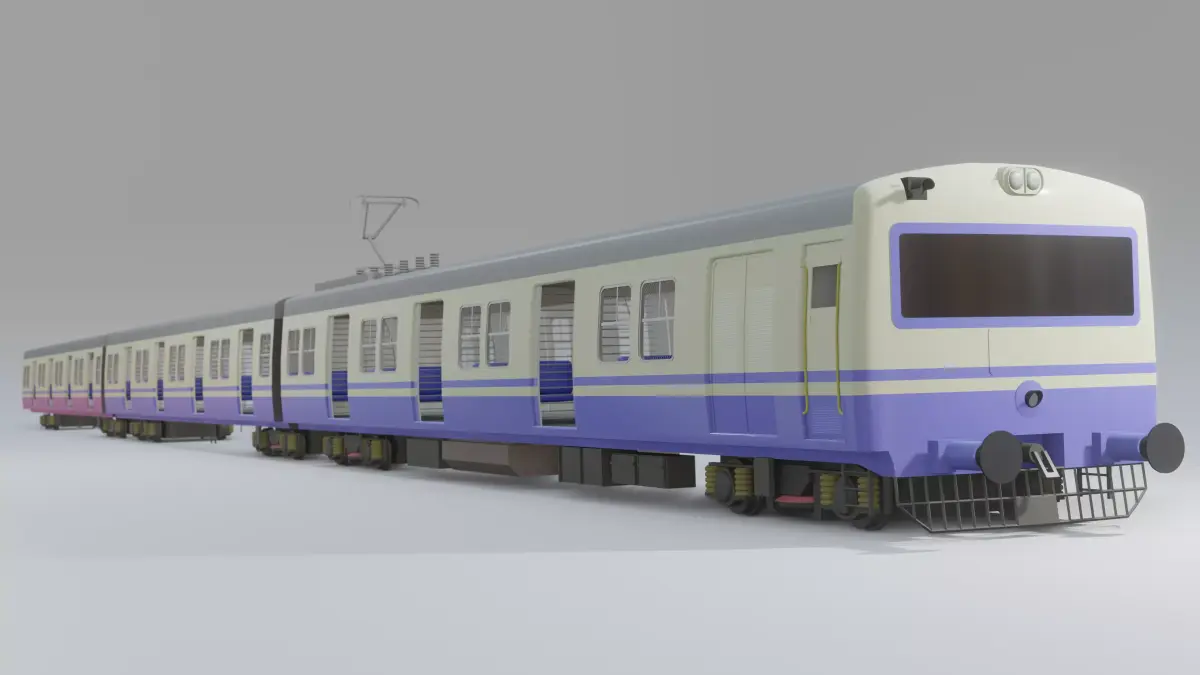 Hyderabad MMTS Low-poly 3D model