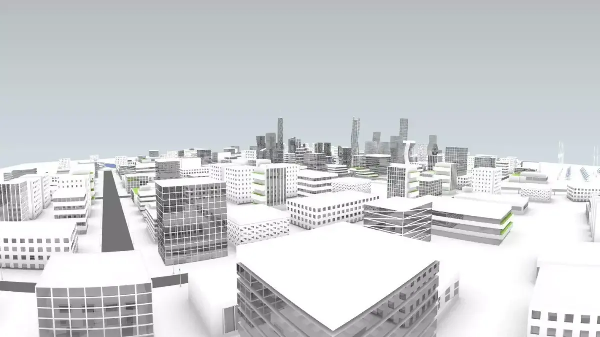 Future city Low-poly 3D model