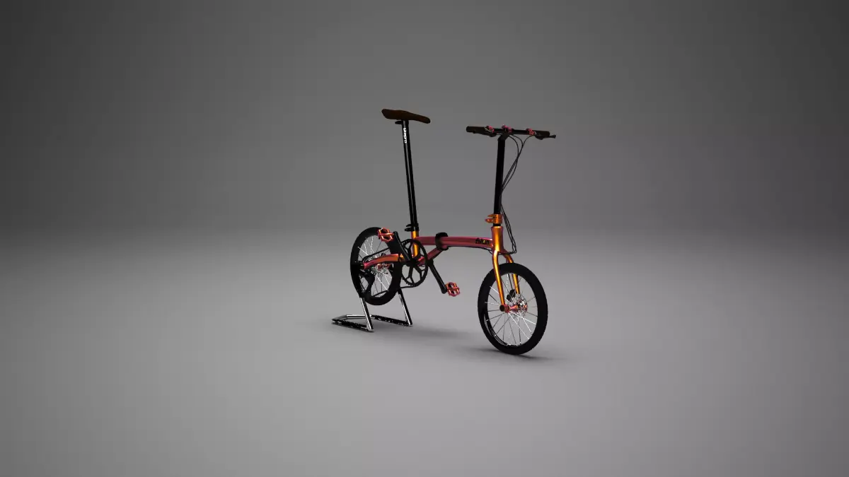 Folding bike for the city  Low-poly 3D model