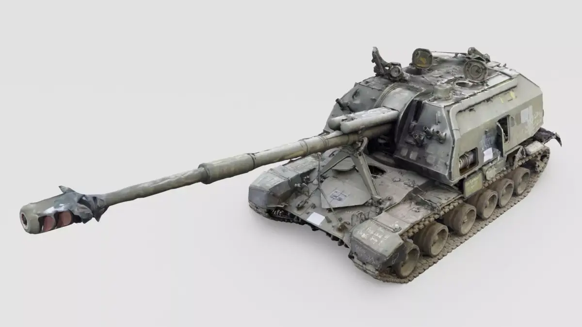 Destroyed 2S19 Msta 152 mm self-propelled howitzer M1990 3D model buy