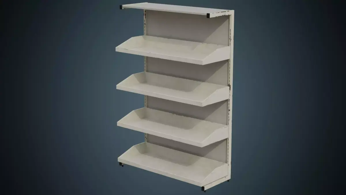 Medical Shelf 1B Low-poly 3D model