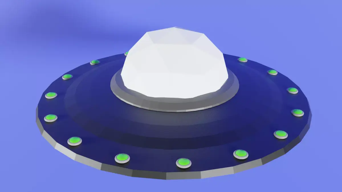 UFO-spaceship lowpoly 3-D model 3D print model