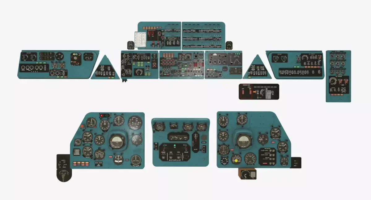 Mi-8MT Mi-17MT Panels Boards English Low-poly 3D model