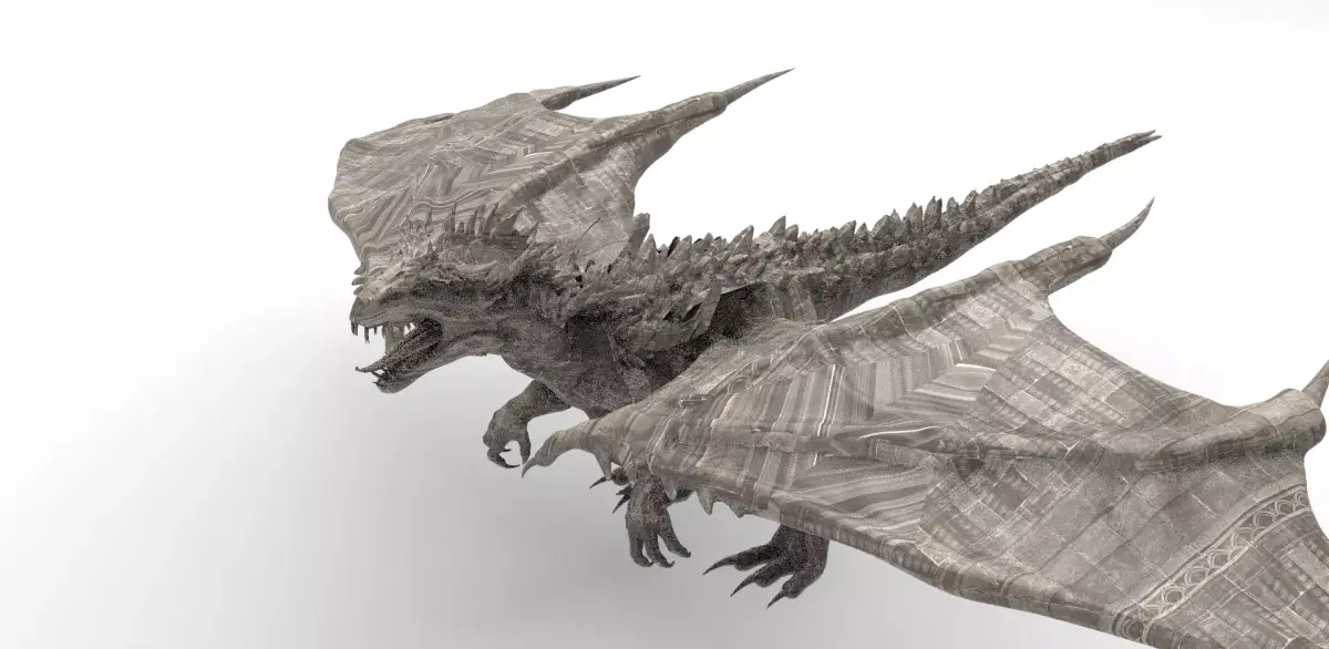 Dragon lizard Viking Dinosaur Statue  2 3D model