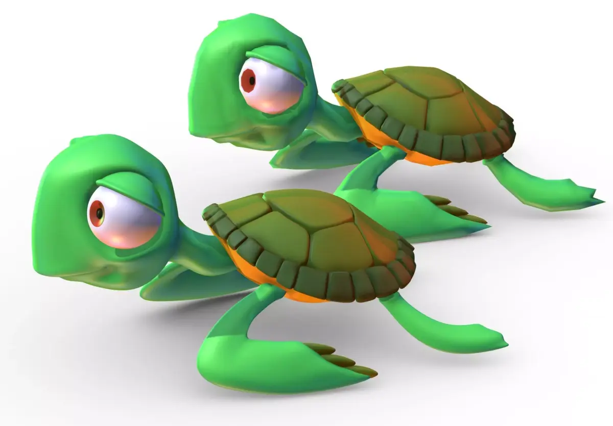 Hi-Poly Subdivision 3D Model Turtle Cartoon 3D model
