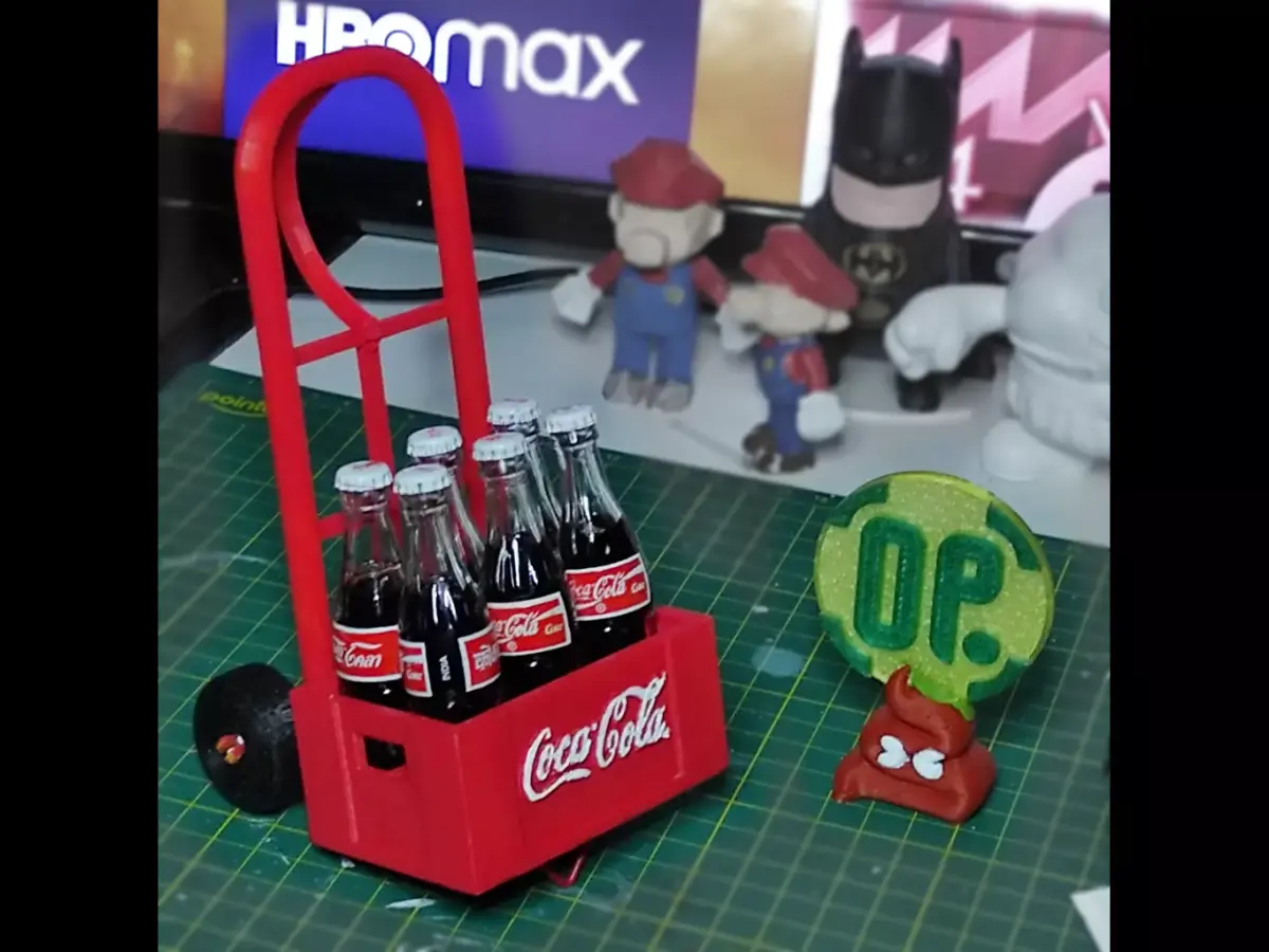 Hand Truck plus Bottle BOX - Mini Collectibles 3D print model