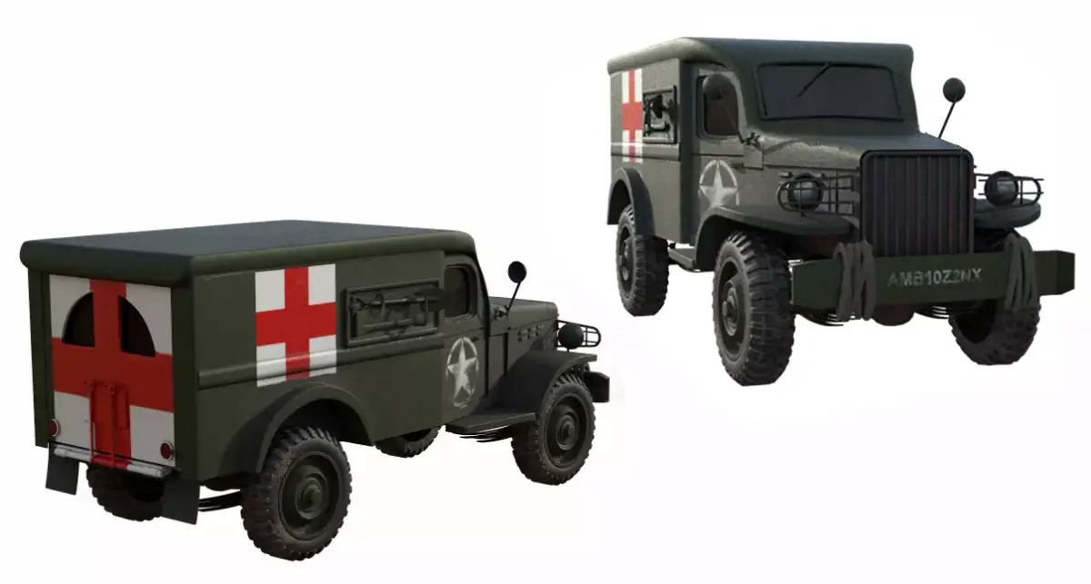 3D model 1940s war dodge truck Low-poly 3D model