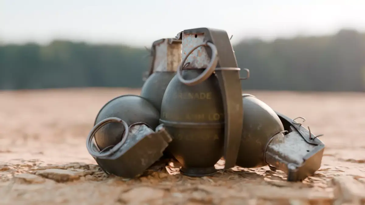 Realistic M26 Fragmentation Grenade 3D Model Low-poly 3D model