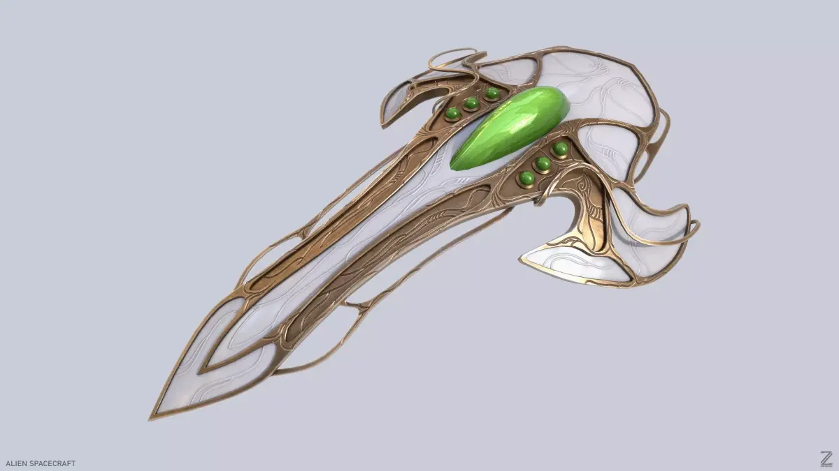 Alien spacecraft Low-poly 3D model Low-poly