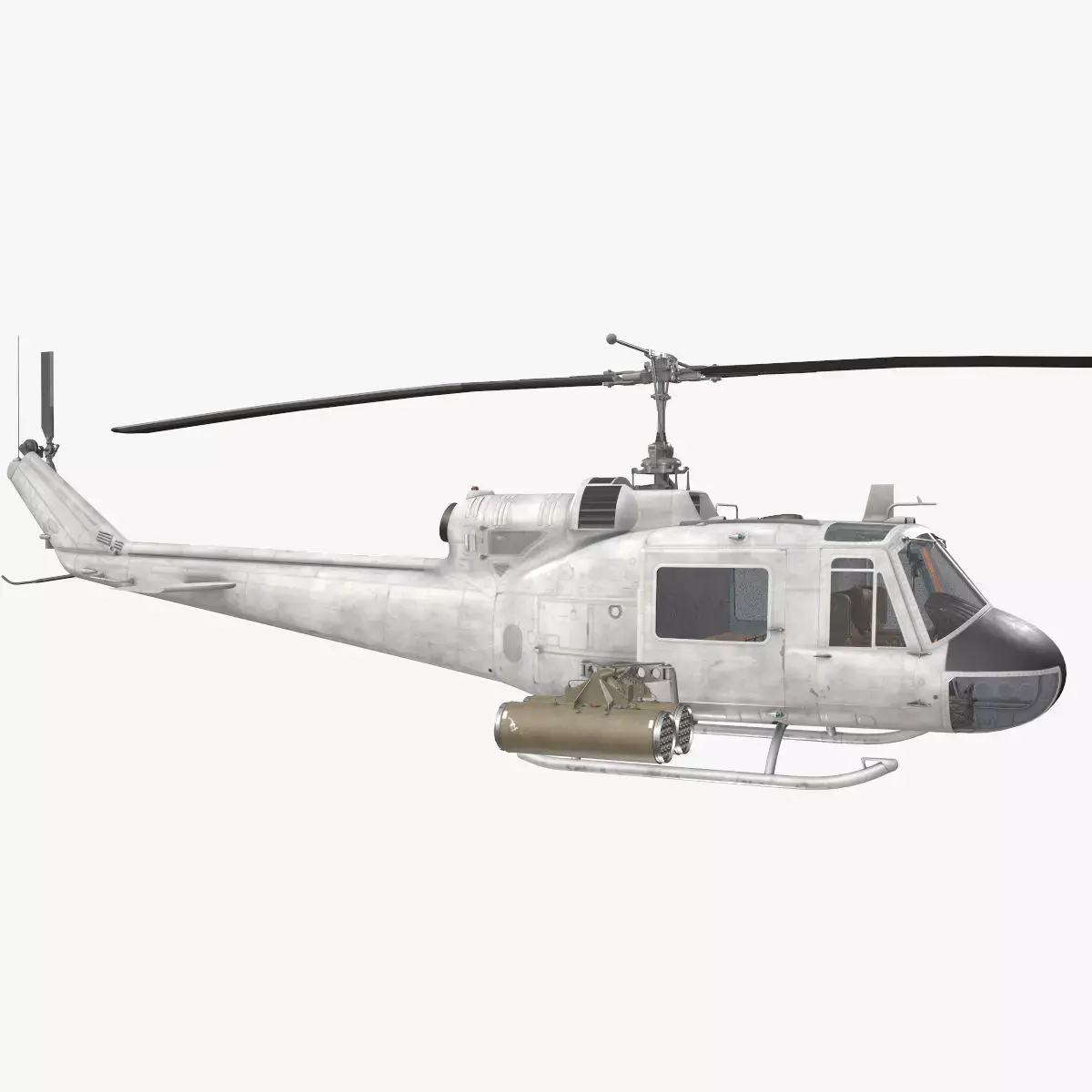 Bell UH-1C Blank Livery Basic Animation Low-poly 3D model