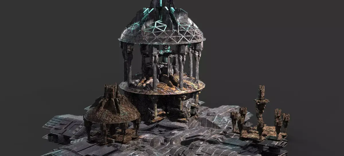 Dark Elven Ambassidor Tower Kitbash  3D model