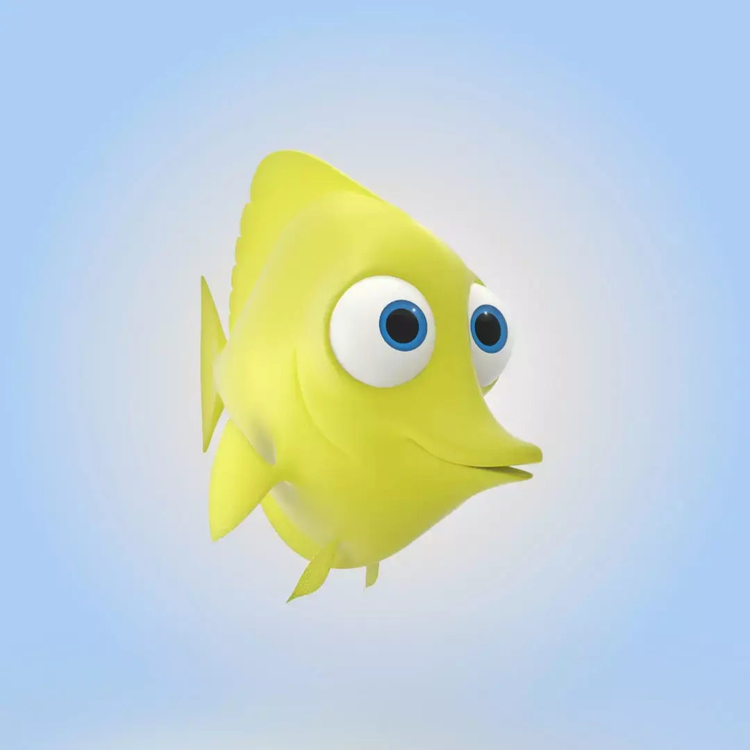 Yellow Tang Fish 3D model