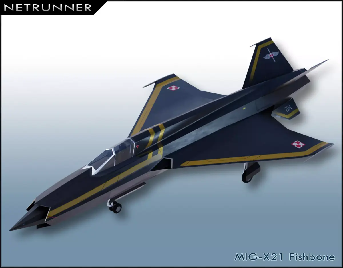 Mikoyan-Gurevich MIG-X21 Fishbone Low-poly 3D model