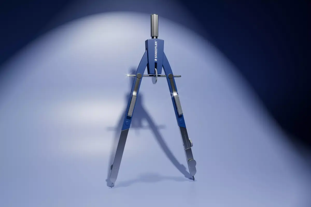 Compass for drawing circles 3D model