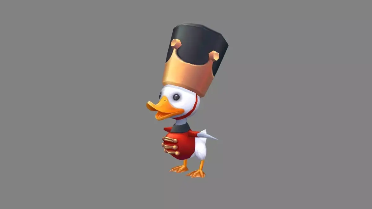 Cartoon duck guard Low-poly 3D model