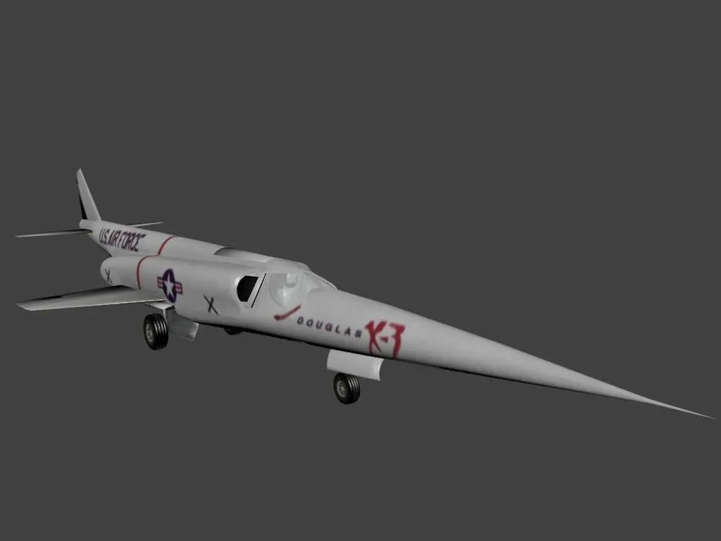 Douglas X 3 Stiletto Low-poly 3D model