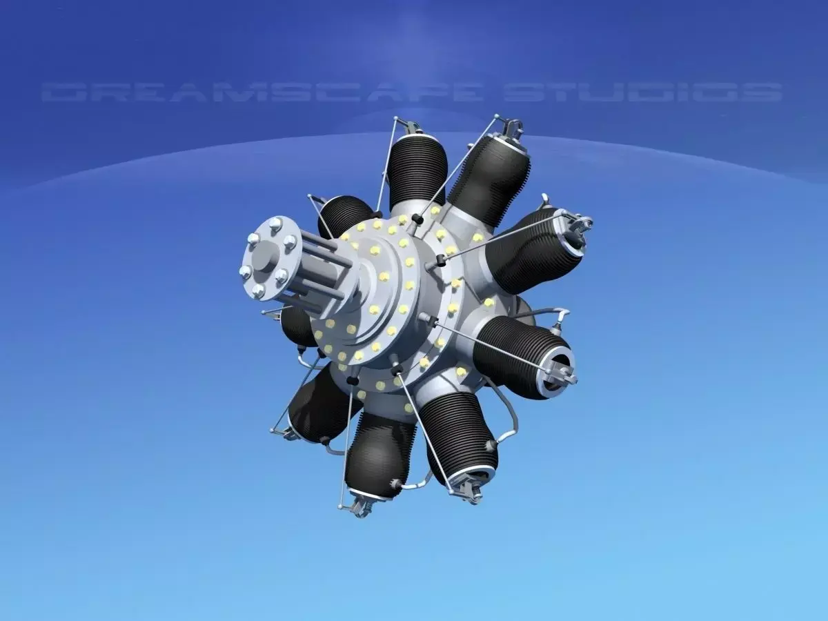 Rotary Aircraft Engine  3D model