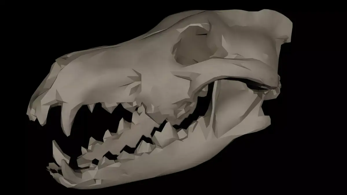 Dire Wolf Skull 3D model