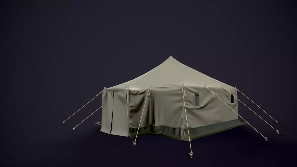Military tent  Low-poly 3D model buy