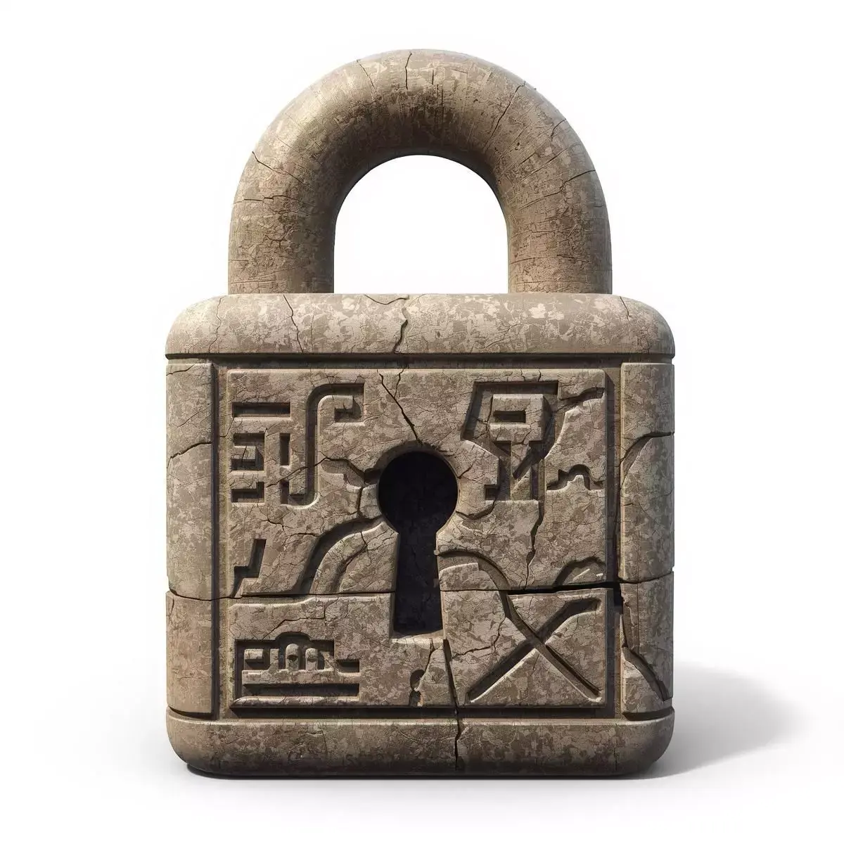 Ancient Egyptian Stone Locking Mechanism 3D Prop Low-poly 3D model
