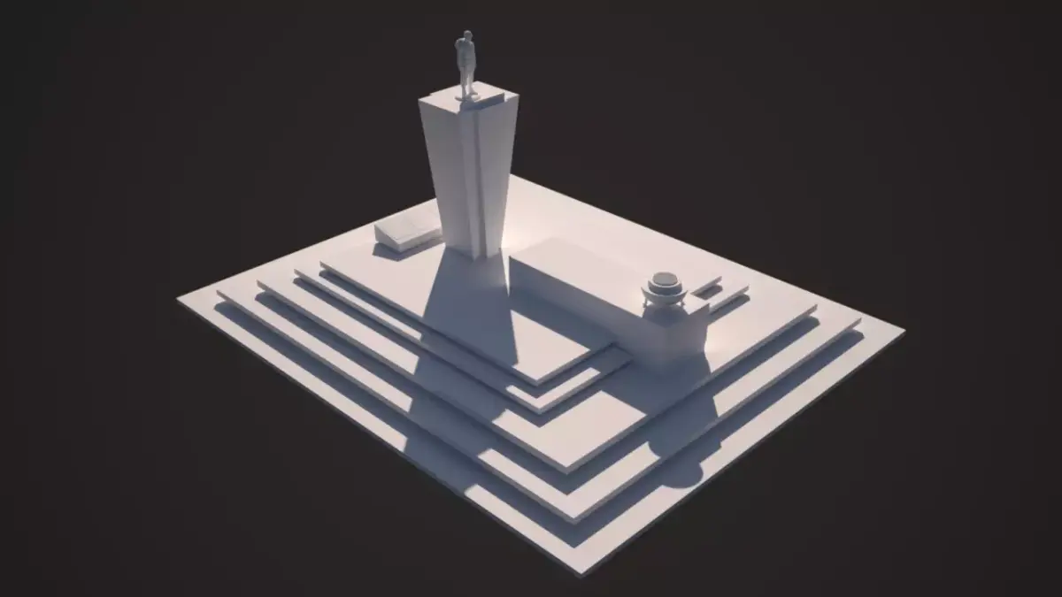 GHANA INDEPENDENCE SQUARE TORCHER Low-poly 3D model
