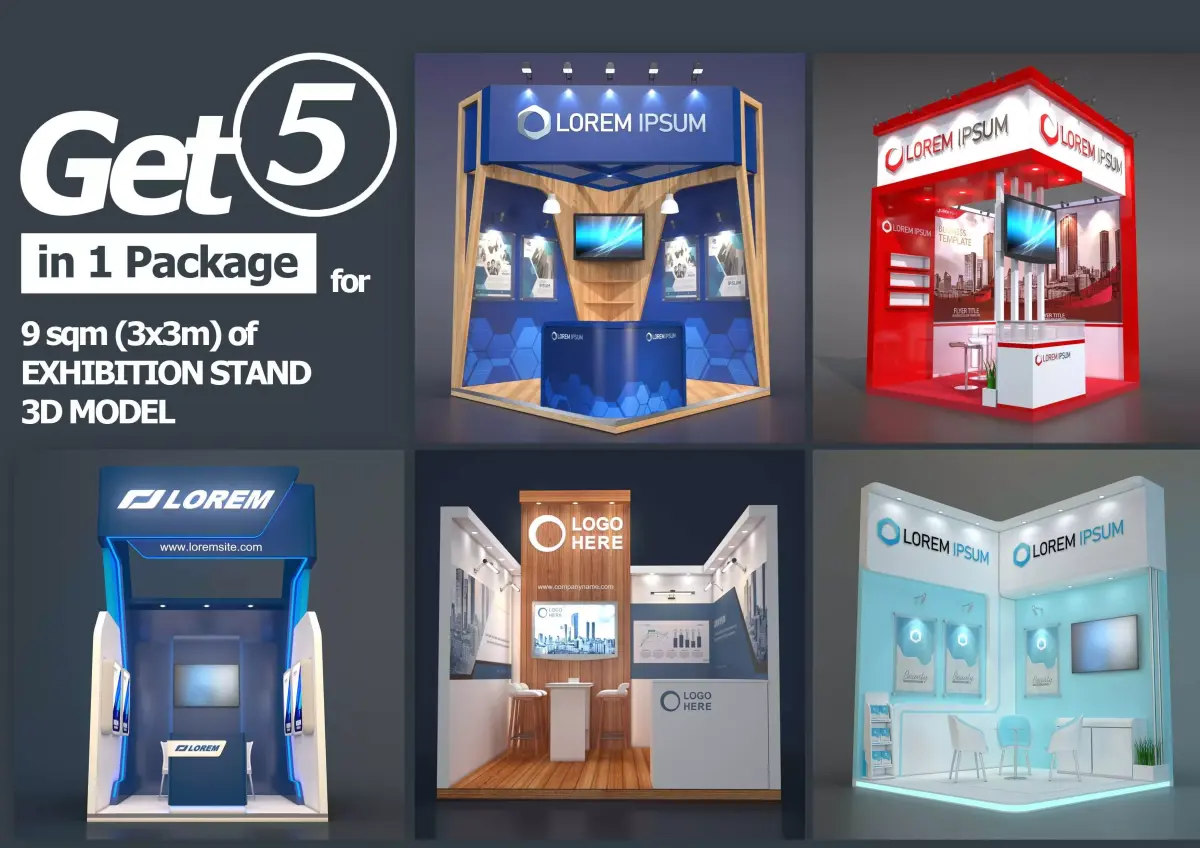 EXHIBITION STAND PACKAGE 04 3D Model Collection