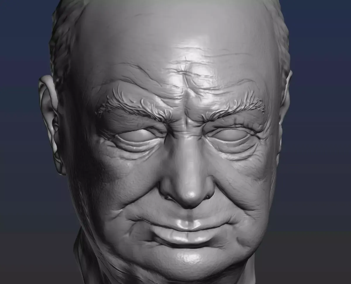 Churchill Head 3D print model