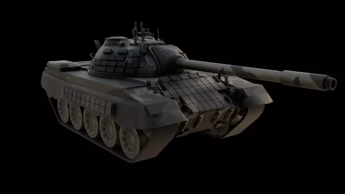 T55 Tank 3D Model BF3 Style High Quality PBR Textured Game Ready Low-poly 3D model