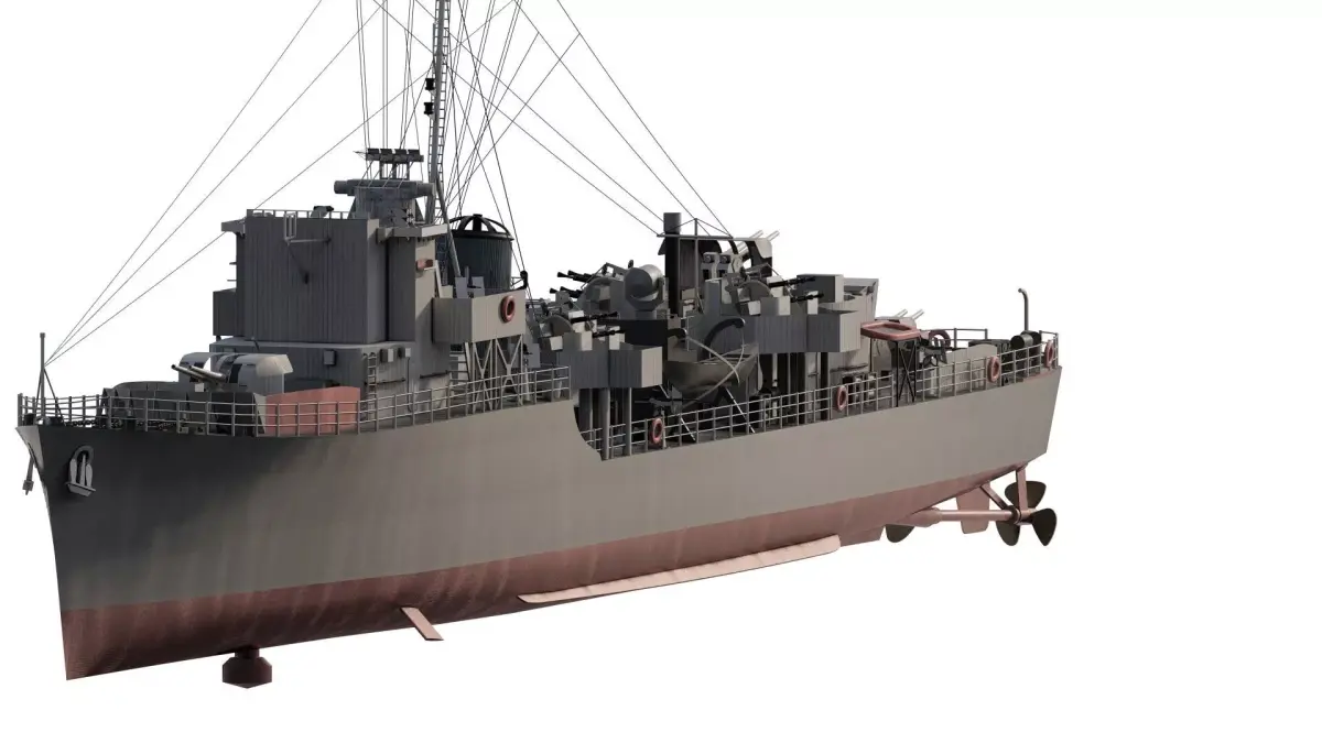 WW2 BRITISH NAVY SMALL DESTROYER 3D model