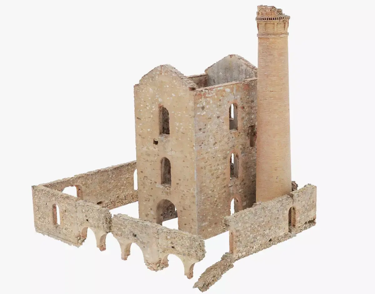 Brick Stone Factory Ruins Set Pbr Scan Low-poly 3D model