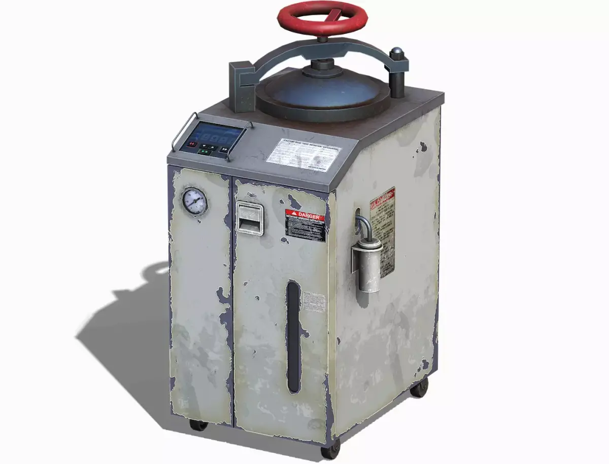 Old Laboratory Sterilizer 02 - PBR Game Ready Low-poly 3D model