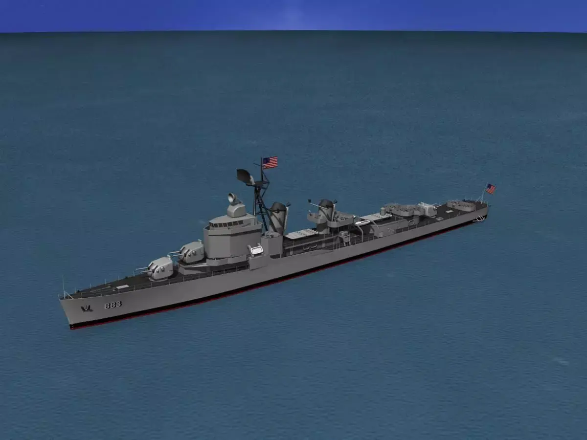 Gearing Class Destroyer DDR-883 USS Newman K Perry 3D model